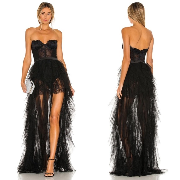 For Love & Lemons Revolve Bustier Maxi Dress Gown Black NEW with tags - Picture 10 of 10